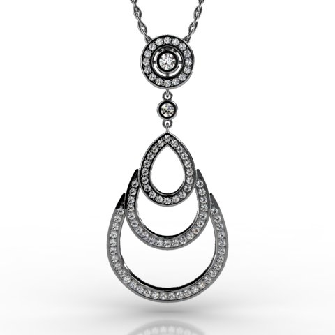 18k White Gold Pendant 1.385ct - 2300722-18kw